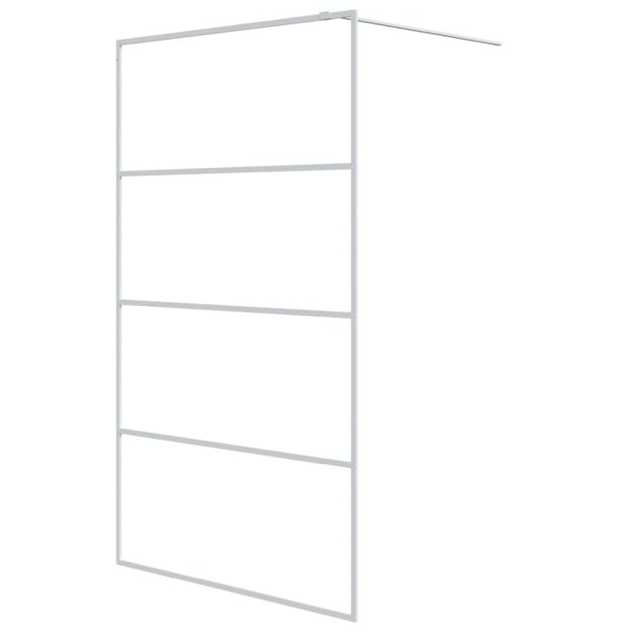 Walk-in Shower Wall White 115x195 cm Clear ESG Glass