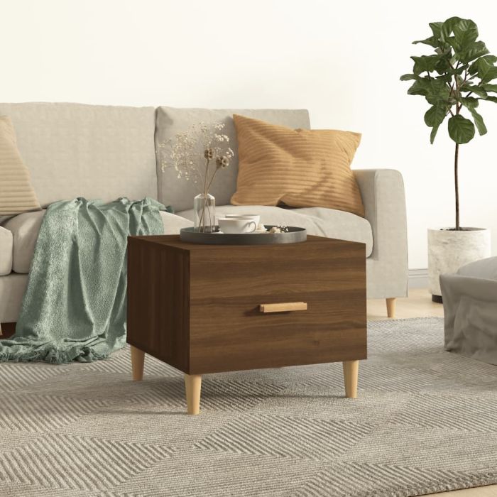 Coffee Table Brown Oak 50x50x40 cm Engineered Wood