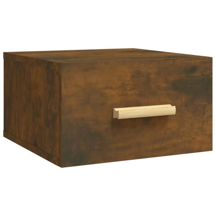 Wall Mounted Bedside Cabinet Smoked Oak 35x35x20cm - Tiao
