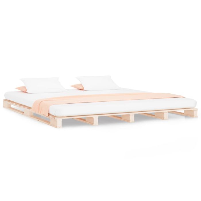 Bed Frame 140x190 cm Solid Wood Pine