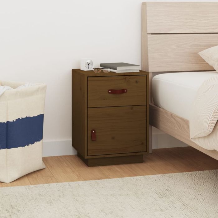 Bedside Cabinet Honey Brown 40x34x55cm Solid Wood Pine - Ruhao