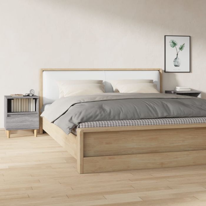 Bedside Table - RALEIGH Ray 2 Piece Nightstand Grey Sonoma 40cm