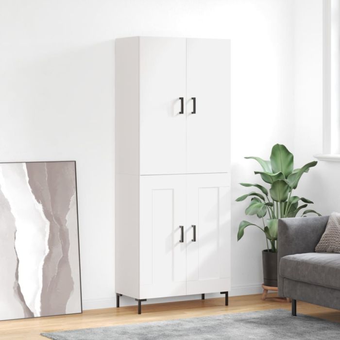 Highboard White 69.5x34x180 cm Engineered Wood