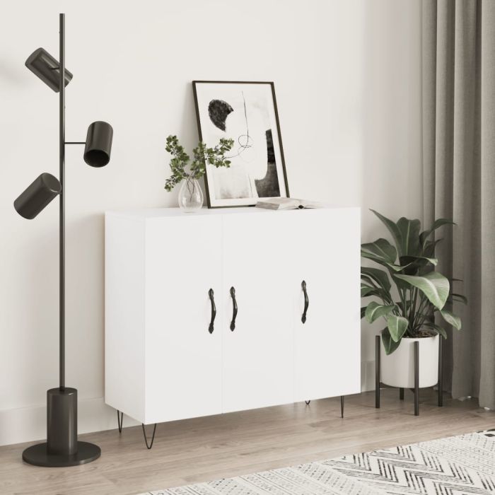 Sideboard White 90x34x80 cm Engineered Wood