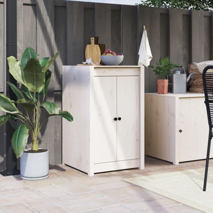 Outdoor Kitchen Doors White 50x9x82cm Solid Wood Pine