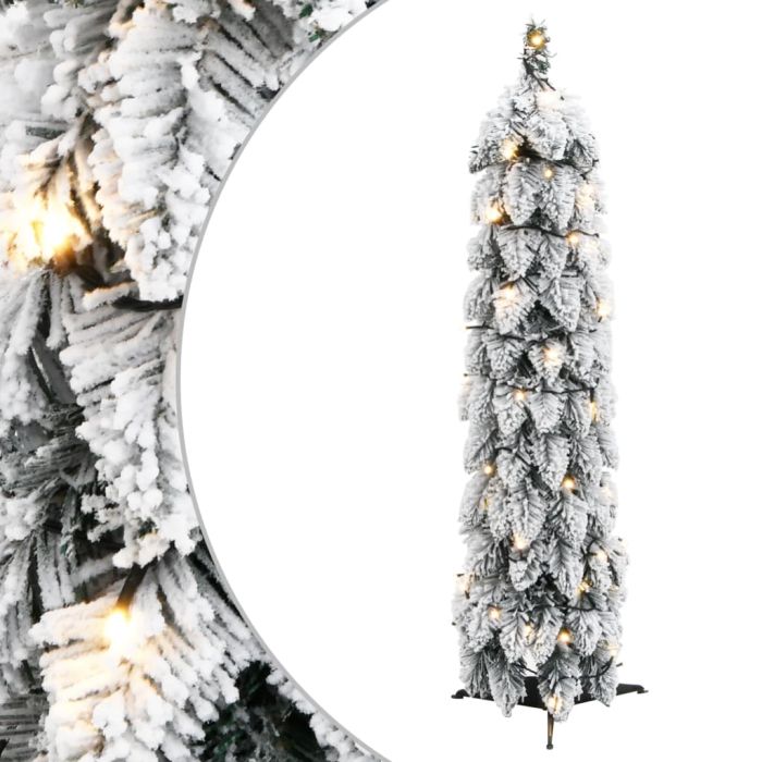 Fluer Artificial Pre-lit Christmas Tree 45 LEDs Flocked Snow 90cm