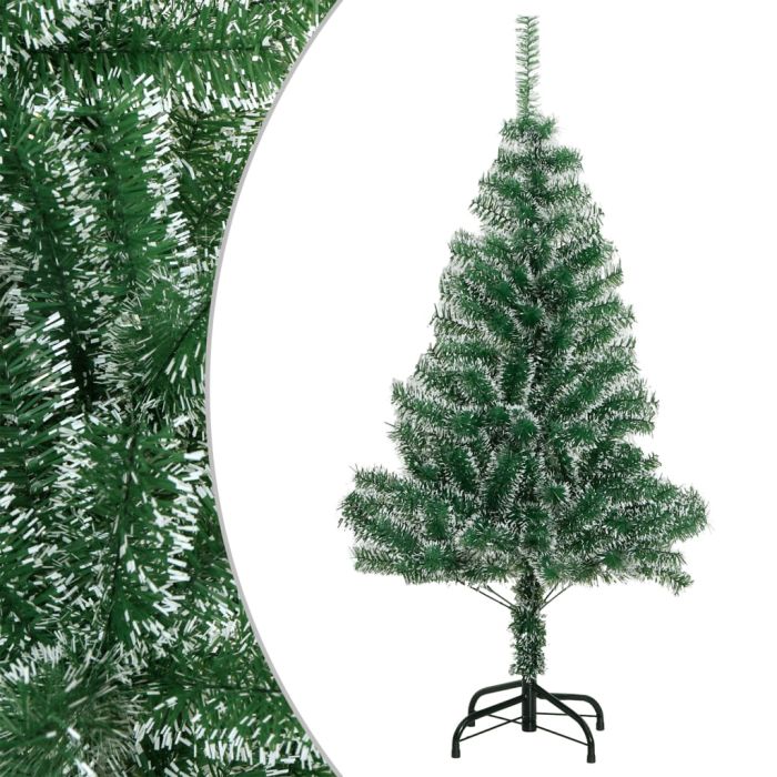 GLIMMERA Artificial Christmas Tree with Flocked Snow Green 120 cm