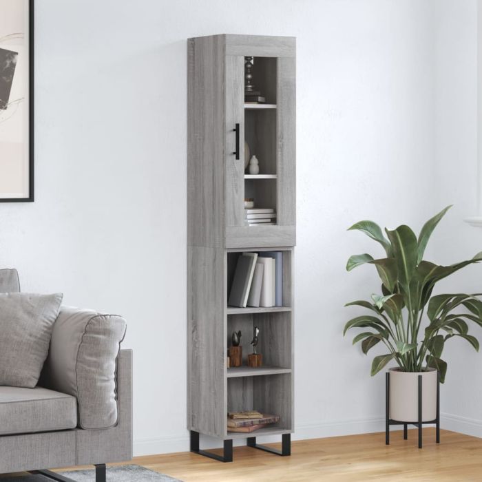 Highboard Grey Sonoma 34.5x34x180 cm Engineered Wood
