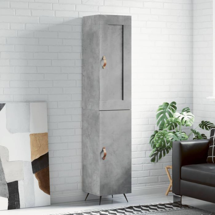 Highboard Concrete Grey 34.5x34x180 cm Engineered Wood