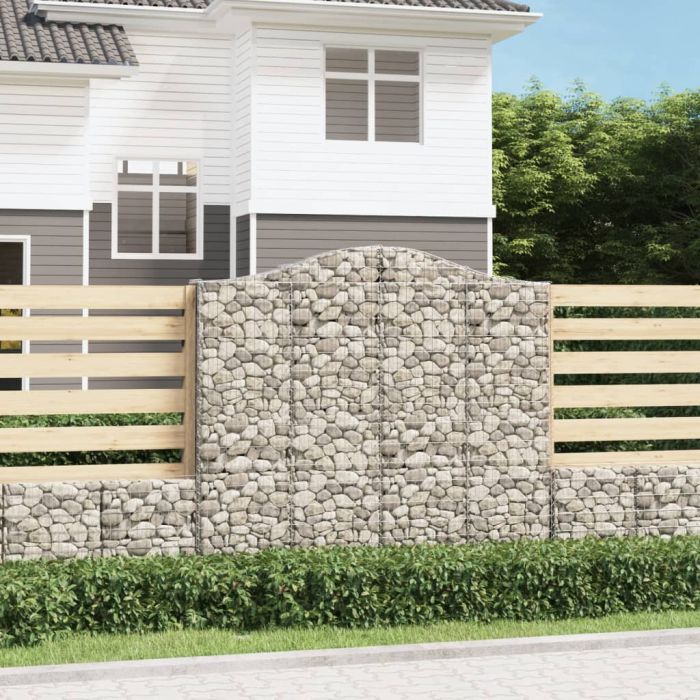 Arched Gabion Baskets 6 pcs 200x30x180/200 cm Galvanised Iron
