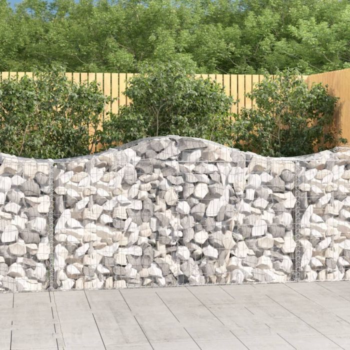 Arched Gabion Baskets 7 pcs 200x50x100/120 cm Galvanised Iron