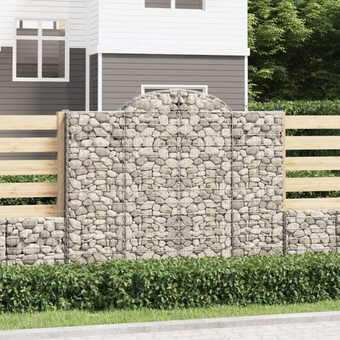 Arched Gabion Baskets 9 pcs 200x50x160/180 cm Galvanised Iron