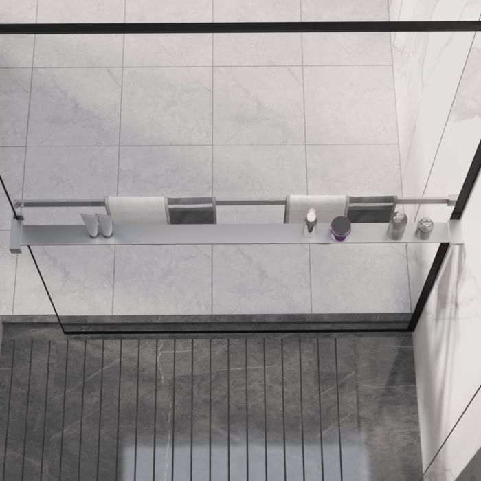 Shower Shelf for Walk-in Shower Wall Chrome 115cm Aluminium