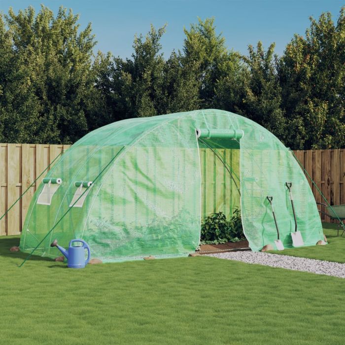Greenhouse with Steel Frame Green 10 m2 5x2x2.3 m