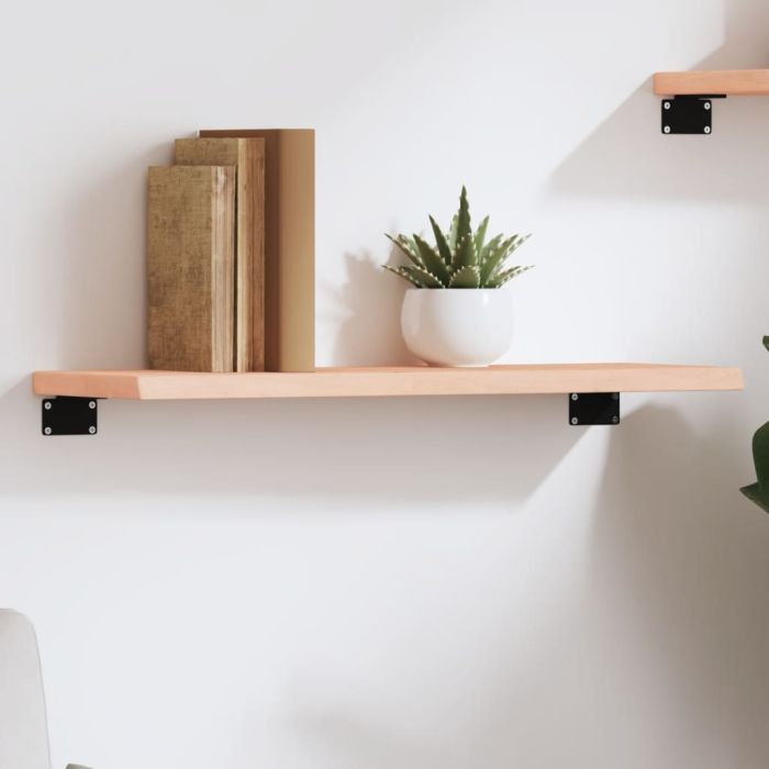 Wall Shelf 60x20x2cm Untreated Solid Wood Oak