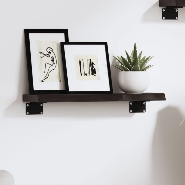 Wall Shelf Dark Grey 40x10x2 cm Treated Solid Wood Oak