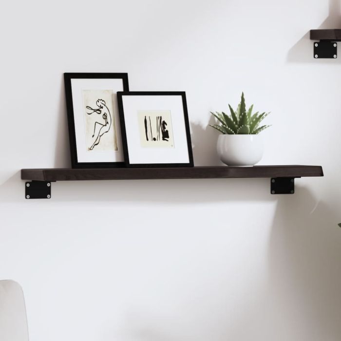 Wall Shelf Dark Grey 60x10x2 cm Treated Solid Wood Oak
