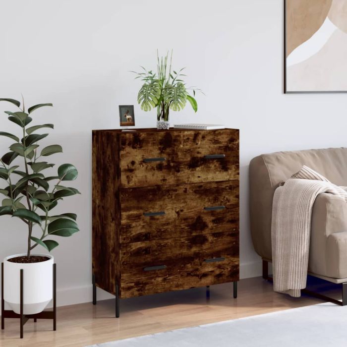 Sideboard Smoked Oak 69.5x34x90 cm Engineered Wood