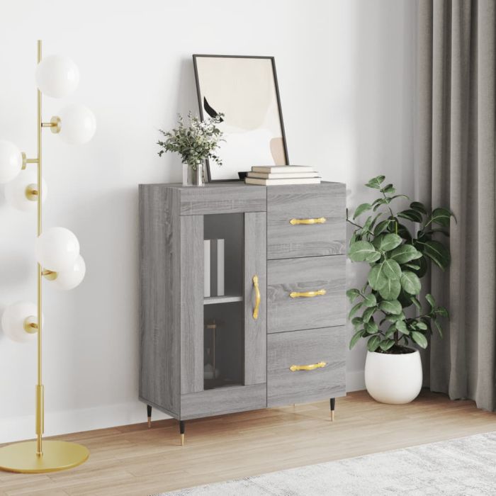 Sideboard Grey Sonoma 69.5x34x90 cm Engineered Wood