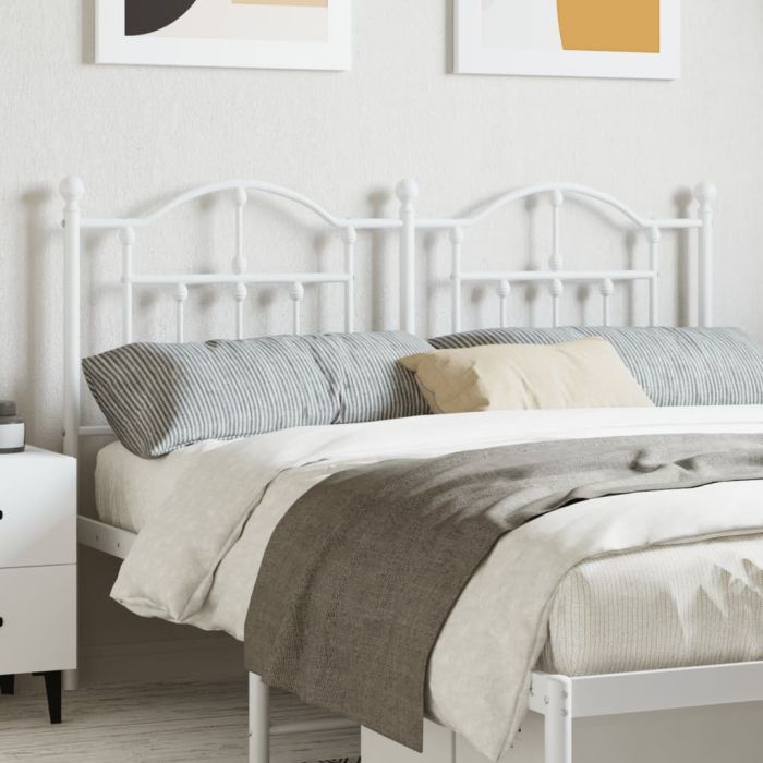 Metal Headboard White 135cm