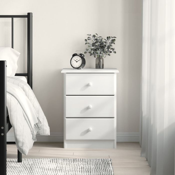 Bedside Table - KNOX Nightstand White 41cm