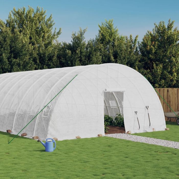 Greenhouse with Steel Frame White 108 m2 18x6x2.85 m