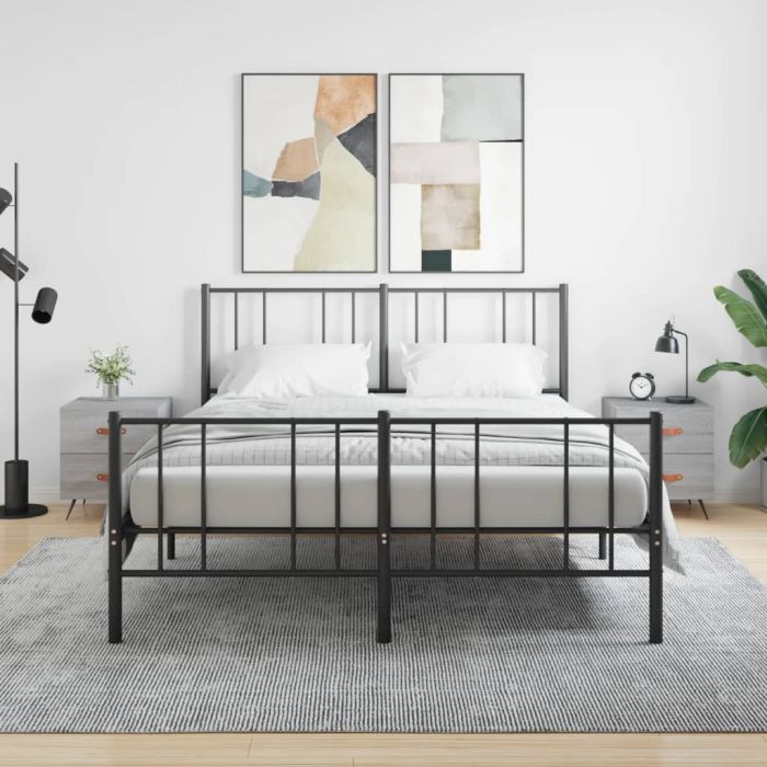 Bedside Table - ROGERS Mac 2 Piece Nightstand Grey Sonoma 40cm