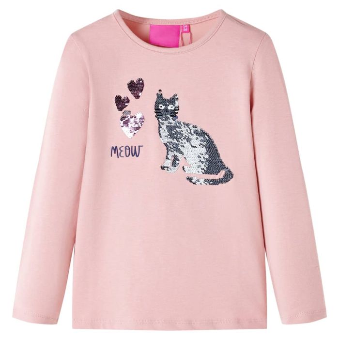 Kids' T-shirt with Long Sleeves Light Pink 128
