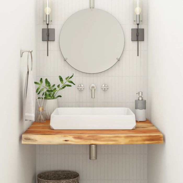 Bathroom Countertop 80x60x3.8 cm Rectangular Solid Wood Acacia
