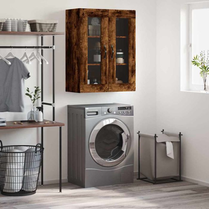 Wall Mounted Cabinet Smoked Oak 69.5x34x90 cm Engineered Wood