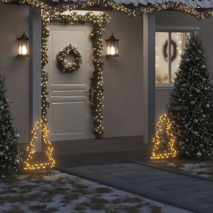 Faune Christmas Light Decoration Spikes Tree 80 LEDs 60cm