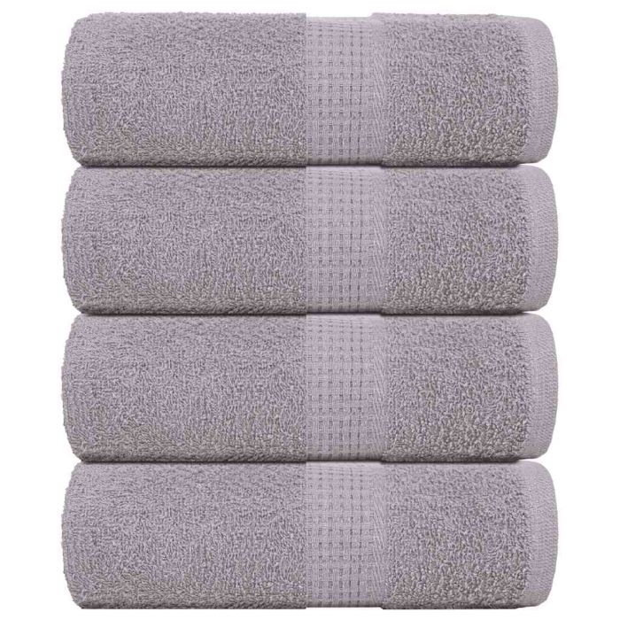 Guest Towels 4 pcs Grey 30x50 cm 360 gsm 100% Cotton