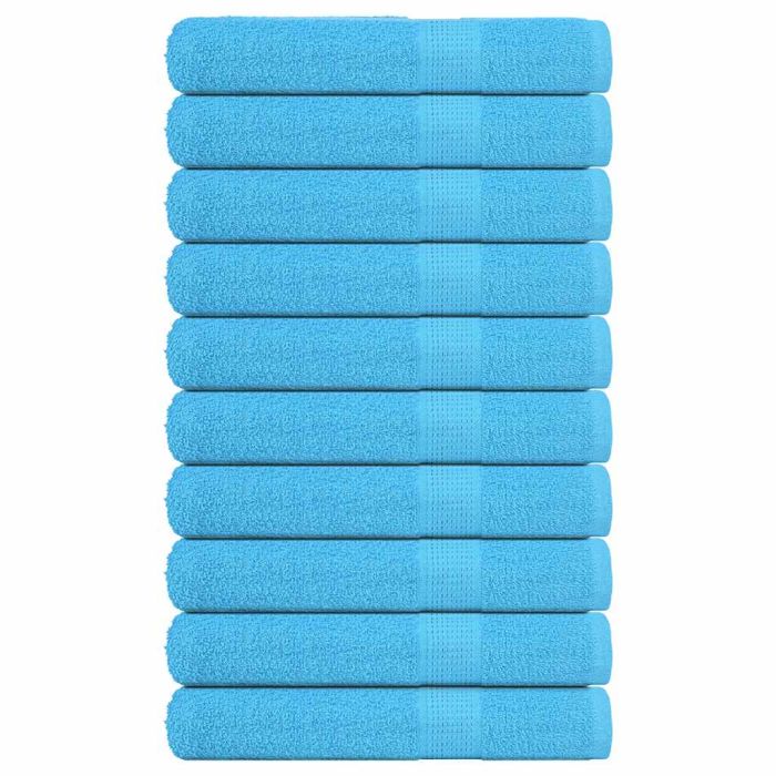 Towels 10 pcs Turquoise 100x200 cm 360 gsm 100% Cotton