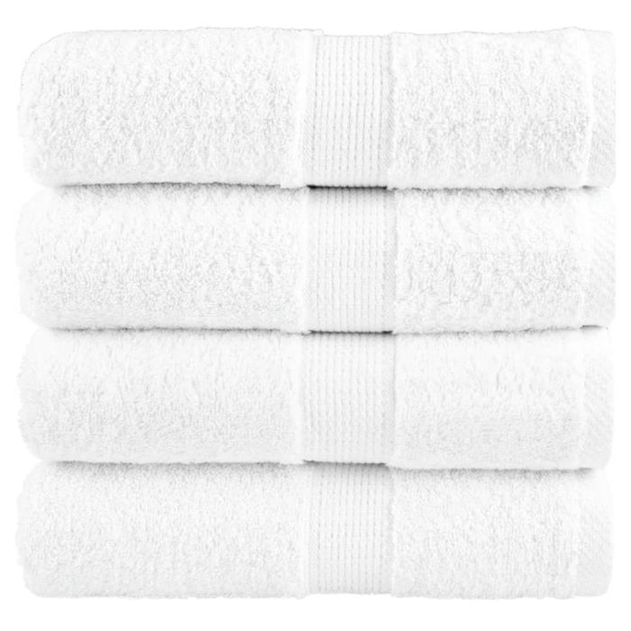 SOLMERE Premium Guest Towels 4Pieces White 30x50cm 600gsm