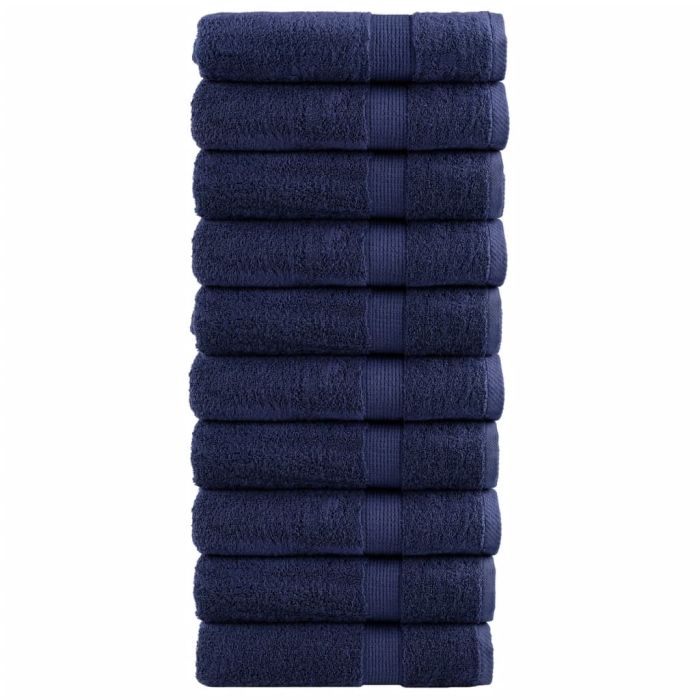SOLMERE Premium Hand Towels 10Pieces Navy Blue 50x100cm 600gsm