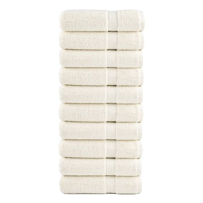 SOLMERE Premium Shower Towels 10 Pieces Cream 70x140 cm 600 gsm