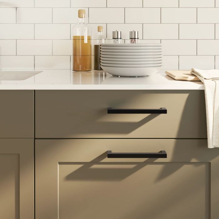 Cabinet Handles 20 Pcs Black 128mm Stainless Steel