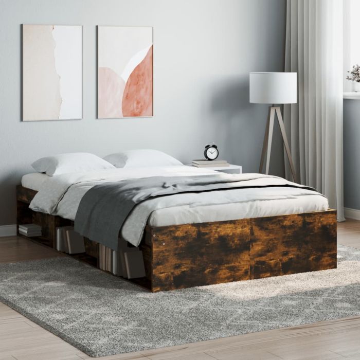 Bed Frame Smoked Oak 120x190 cm Small Double