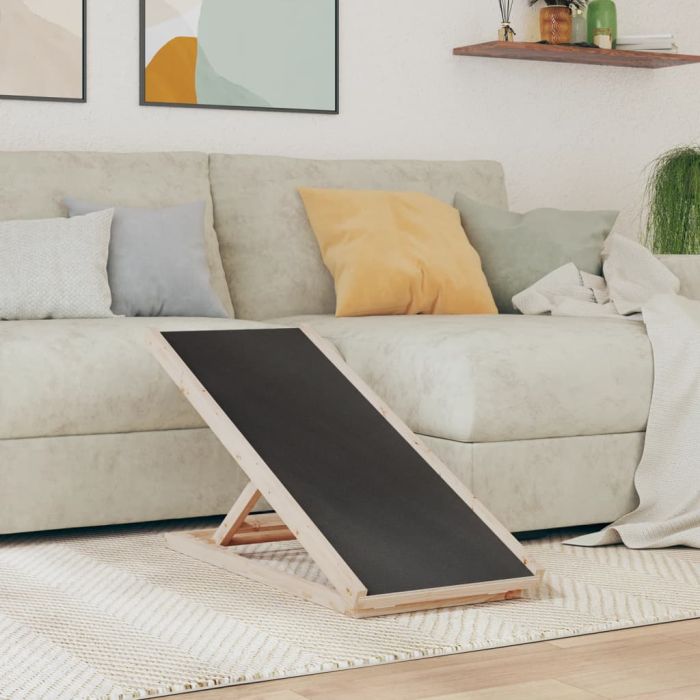 Dog Ramp Grey 100x40cm Solid Wood Fir