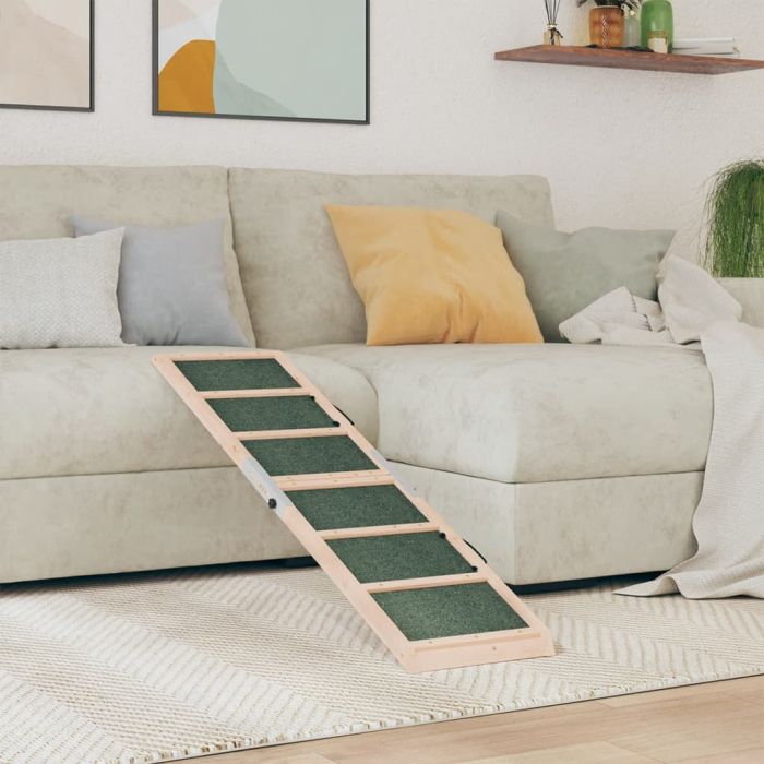Dog Ramp Green 120x30cm Solid Wood Fir