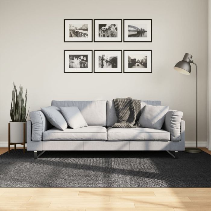 Rug IZA Short Pile Scandinavian Look Anthracite 160x230 cm