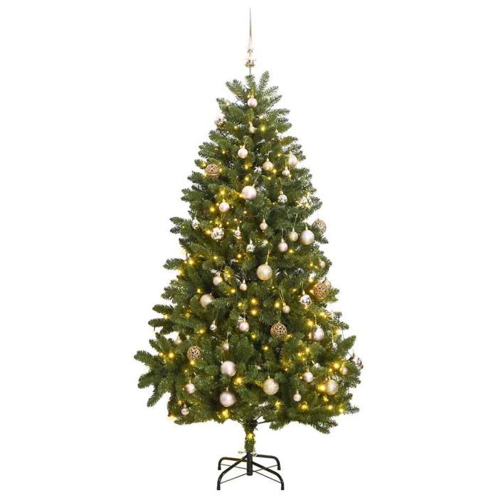 GLOWIN Artificial Hinged Christmas Tree 300 LEDs & Ball Set 300 cm
