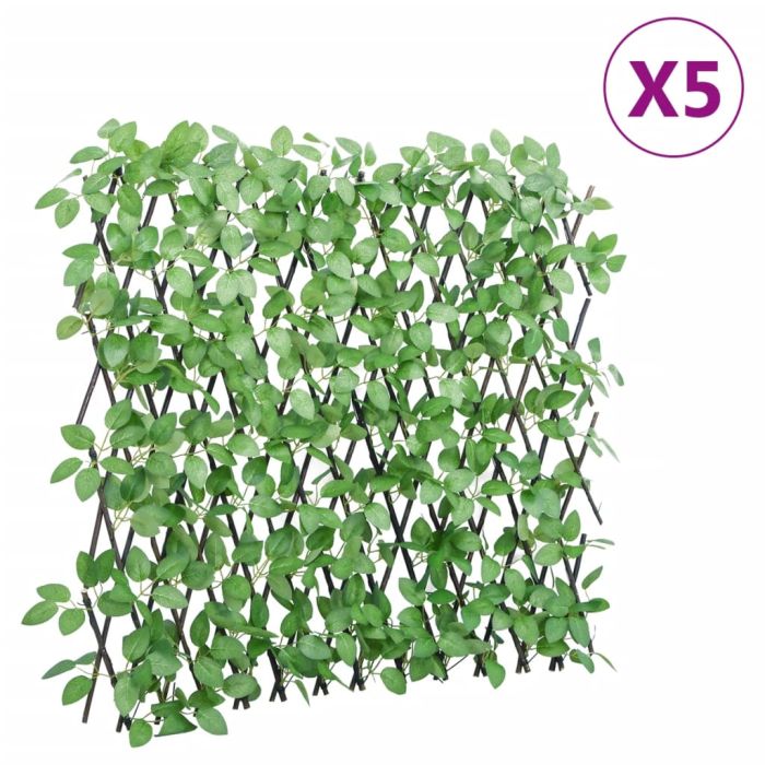 vidaXLÂ Artificial Ivy Trellis Expandable 5 pcs Green 180x65 cm