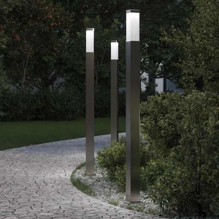 TONGLEN Bollard Lights 3 pcs 110 cm Stainless IP44 Steel