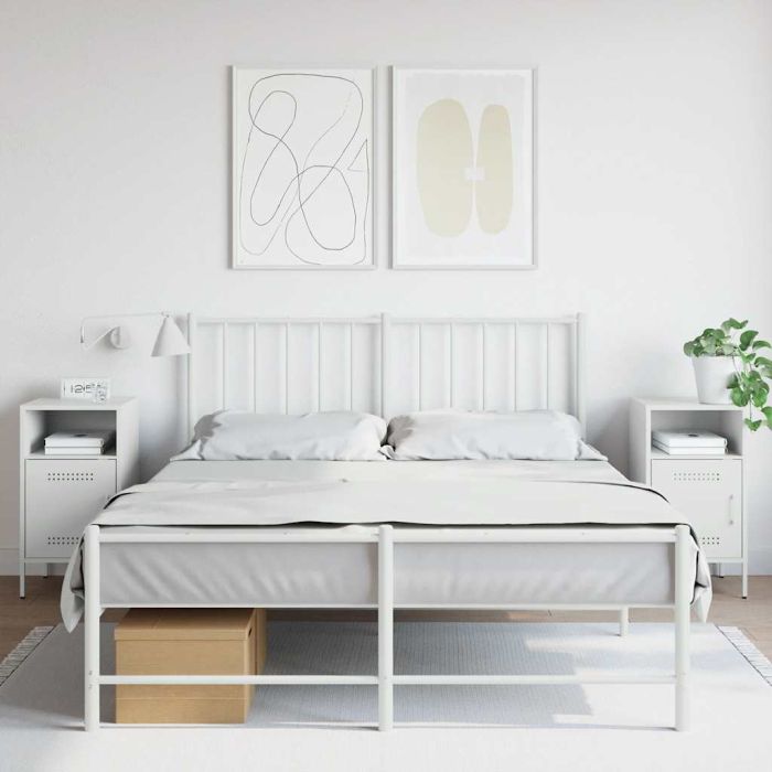 Bedside Cabinets 2 pcs White 36x39x68 cm Steel