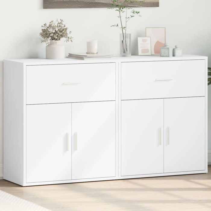 Sideboards 2 Pieces White 60x31x70 cm Engineered Wood