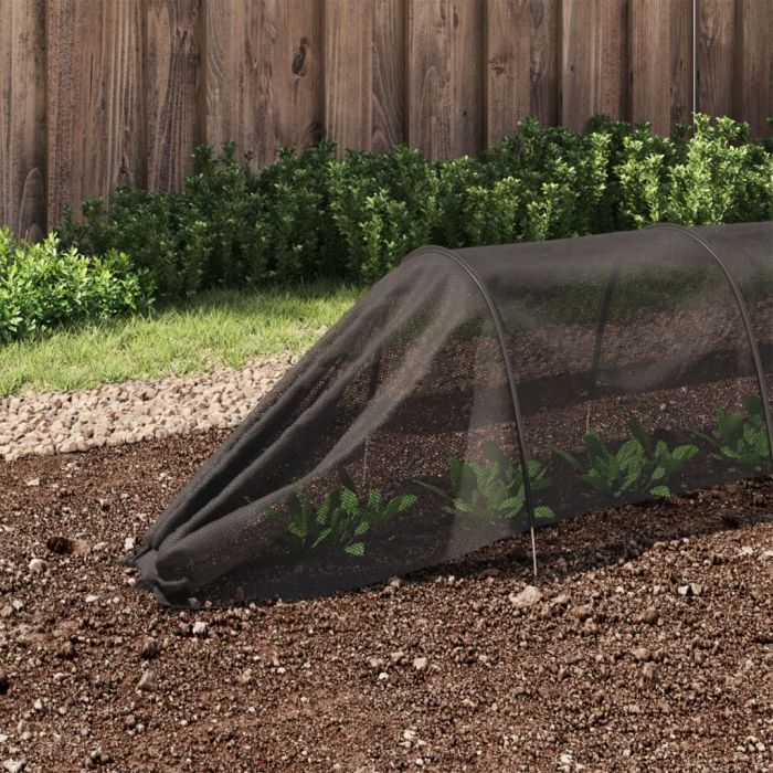 PLSCOVE Netting Tunnels 2 pcs and Polyethylene Steel - Black