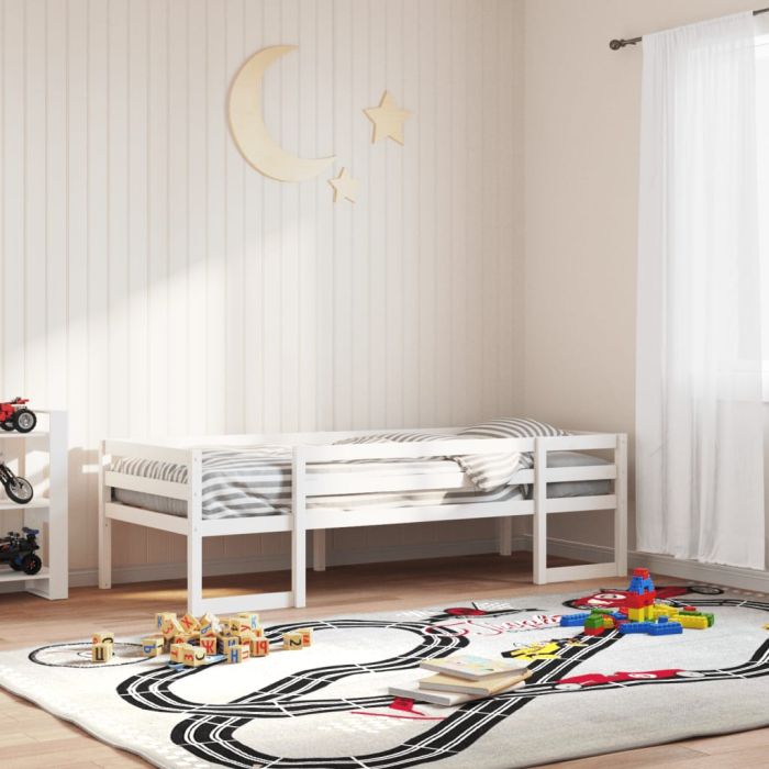Kids Bedframe White 90x200cm Solid Wood Pine