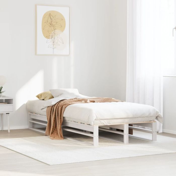 Bedframe White 90x200cm Solid Wood Pine