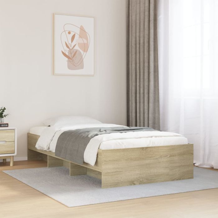 Bedframe Sonoma Oak 100x200cm Engineered Wood